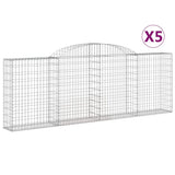 Arched Gabion Baskets 5 pcs 300x30x100/120 cm Galvanised Iron 3146524