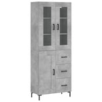 Highboard Concrete Grey 69.5x34x180 cm Engineered Wood 3198661