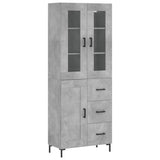 Highboard Concrete Grey 69.5x34x180 cm Engineered Wood 3198661