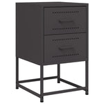 ZNTS Bedside Cabinet Black 36x39x60.5 cm Steel 846458