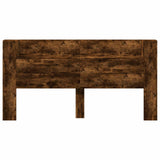 Storage Headboard with LED Smoked Oak Engineered Wood 3418695