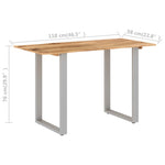 ZNTS Dining Table 118x58x76 cm Solid Acacia Wood 286479