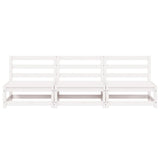 Garden Sofas Armless 3 pcs White 70x70x67 cm Solid Wood Pine 837929