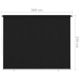 Outdoor Roller Blind 300x230 cm Black 312962