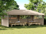 Foldable Party Tent Pop-Up with 3 Sidewalls Taupe 4004946