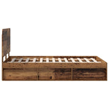 Bed Frame with Headboard Old Wood 120 x 200 cm Solid Pine Wood 3412513