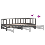 ZNTS Pull-out Day Bed without Mattress Grey 2xcm 814666