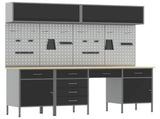Work Cabinet Set with Drawer with Storage Manual 10 pcs Black 3321480