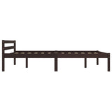 Bed Frame without Mattress Dark Brown Solid Pine Wood 140x200 cm 283205