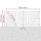 Welded Wire Fence with Concrete Base 10 x 1 m 3351237