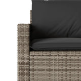 2 Piece Garden Dining Set with Cushions Grey Poly Rattan 366331