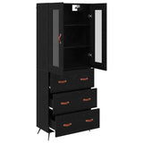 Highboard Cabinet with Shelf 2 pcs Black Oak Engineered Wood 3416071