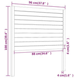 Bed Headboard White 96x4x100 cm Solid Wood Pine 819001