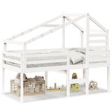 High Sleeper Bed without Mattress White 75x190 cm Small Single Solid Wood Pine 3281984