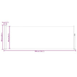 Patio Retractable Side Awning 100x300 cm Grey 48374