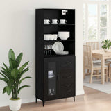 Highboard Black Oak 69.5 x 34 x 180 cm Engineered Wood 3416101