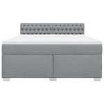 ZNTS Box Spring Bed with Mattress Light Grey 180x200 cm Fabric 3285974