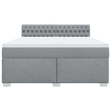 ZNTS Box Spring Bed with Mattress Light Grey 180x200 cm Fabric 3285974