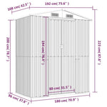 Garden Shed Light Brown 192x108x223 cm Galvanised Steel 319275