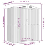 Garden Shed Light Brown 192x108x223 cm Galvanised Steel 319275