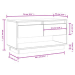 ZNTS TV Cabinet Black 74x34x40 cm Solid Wood Pine 813843