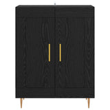 Sideboard Black Oak 69.5 x 34 x 90 cm Engineered Wood and Iron 881596