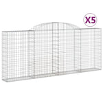 Arched Gabion Baskets 5 pcs 300x30x120/140 cm Galvanised Iron 3146542