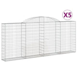Arched Gabion Baskets 5 pcs 300x30x120/140 cm Galvanised Iron 3146542