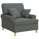 XL Armchair with Cushions Dark Grey Fabric 42043484