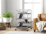 Small Animal Cage Pet Play House with Wheels Platforms Light Grey T3398P350046