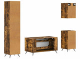 4 Piece Bathroom Cabinet Set BREDA Smoked Oak Engineered Wood 3417968