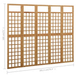 5-Panel Room Divider/Trellis Solid Fir Wood 201.5x180 cm 316480