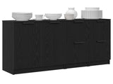 Sideboard 3 pcs Black Oak 120 x 30 x 70 cm Engineered Wood 3332500