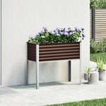 ZNTS Garden Planter Brown 100x41x90 cm Steel 4008971