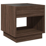 Coffee Table with Infinity LED Brown Oak 50x50x50 cm 847657