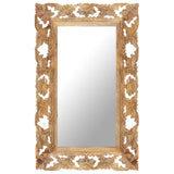 Hand Carved Mirror Brown 80x50 cm Solid Mango Wood 321639
