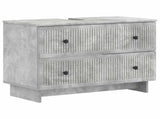 2 Piece Bathroom Cabinet Set EDE Concrete Grey Engineered Wood 3417498