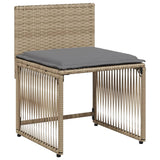 7 Piece Garden Dining Set with Cushions Beige Poly Rattan 369012