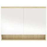 Bathroom Mirror Cabinet 80x15x60 cm MDF White and Oak 331537