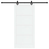 Sliding Door ORKDAL 93 x 202 cm Engineered Wood White and Black 3450215