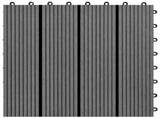 Decking Tile 11 pcs Grey 30 x 30 cm WPC 42046659