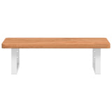 Basin Shelf Wall Mounted Steel and Solid Wood Beech 3302368