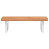 Basin Shelf Wall Mounted Steel and Solid Wood Beech 3302368