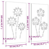 Garden Wall Decorations 2pcs 105x55cm Corten Steel Flower Design 824487