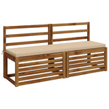 2-Piece Bench Cushions SOEST 2 pcs 100% Polyester Cream 949045