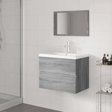 Bathroom Furniture Set Grey Sonoma Engineered Wood 3152874