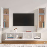 4 Piece TV Cabinet Set White Engineered Wood 3114198