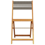Bistro Set Grey Solid acacia wood Compact Foldable Bistro Set 3281746