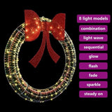 Wreath with 150 LEDs Warm white 121 x 121 x 10 cm PET 42019135
