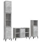 ZNTS 3 Piece Bathroom Furniture Set Concrete Grey Engineered Wood 3185625